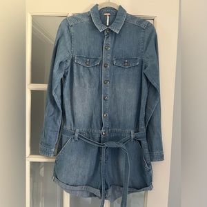 Free People denim romper